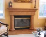 Mediterranean Columns Fireplace Faux in Tan Stone Colors